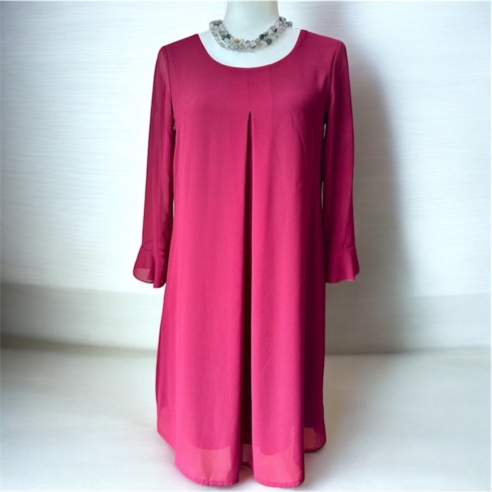 Gaudi' Sheer Berry Dress | Women’s Size 10 (42 EU) | Flowy Chiffon | Flattering